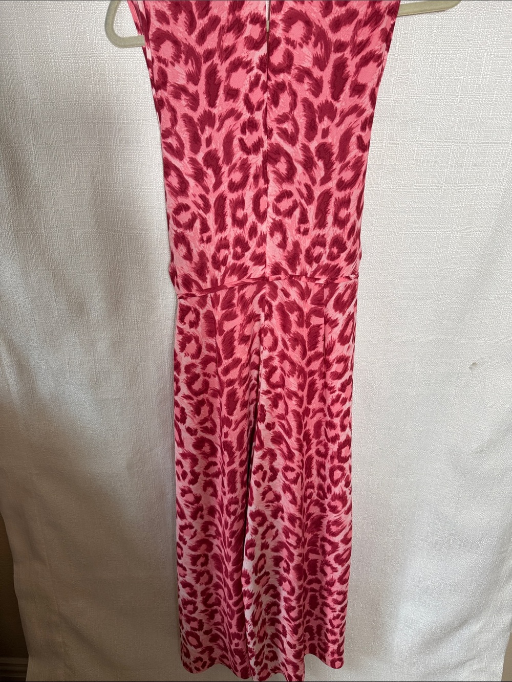 Kate Spade Pink Leopard Print Wide Leg Jumpsuit Sleeveless Tie Waist Size Small - Picture 7 of 9
